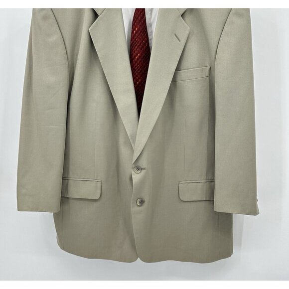 vintage 90s PIERRE BALMAIN jacket blazer sport coat 100% wool designer khaki 50R - Picture 5 of 9